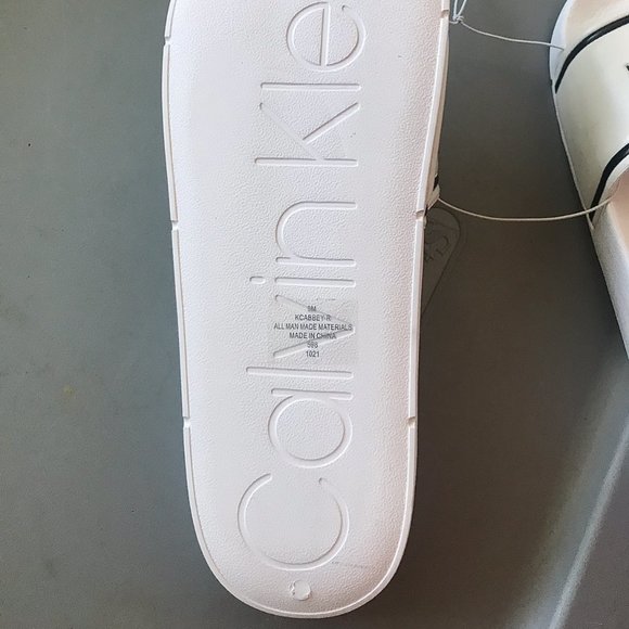 Calvin Klein Slides (White/Black) main image 4